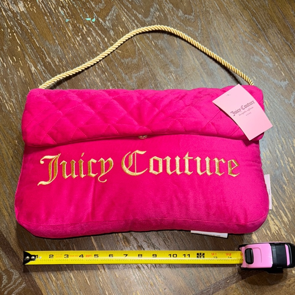Juicy Couture Pink Quilted Plush Pillow